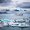 Lagoa de icebergs Jokulsarlon, no sul da Islândia